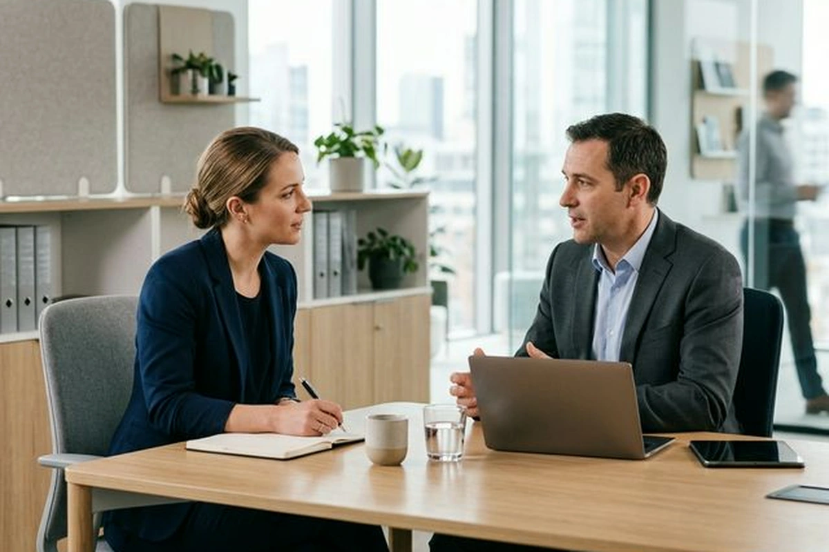 Professional legal consultation scene